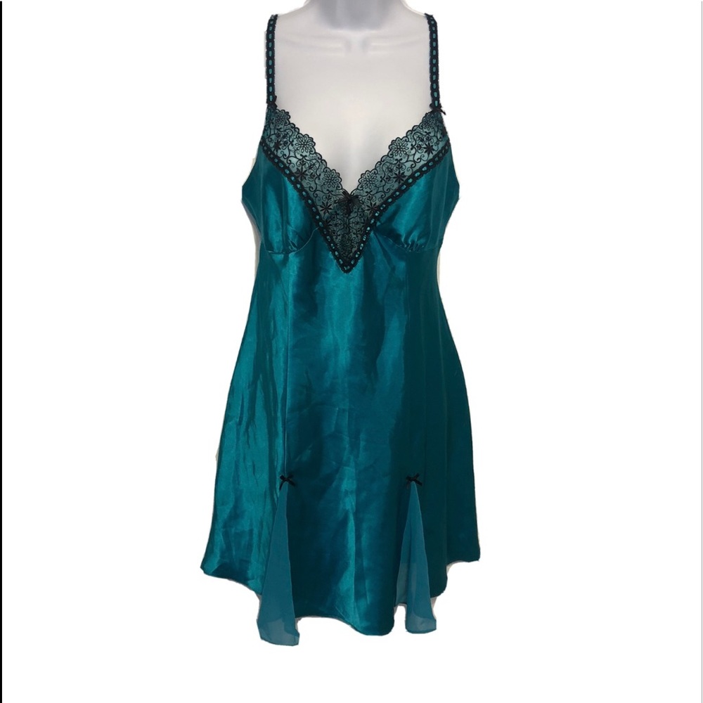 Turquoise Y2K tie back slip dress sexy